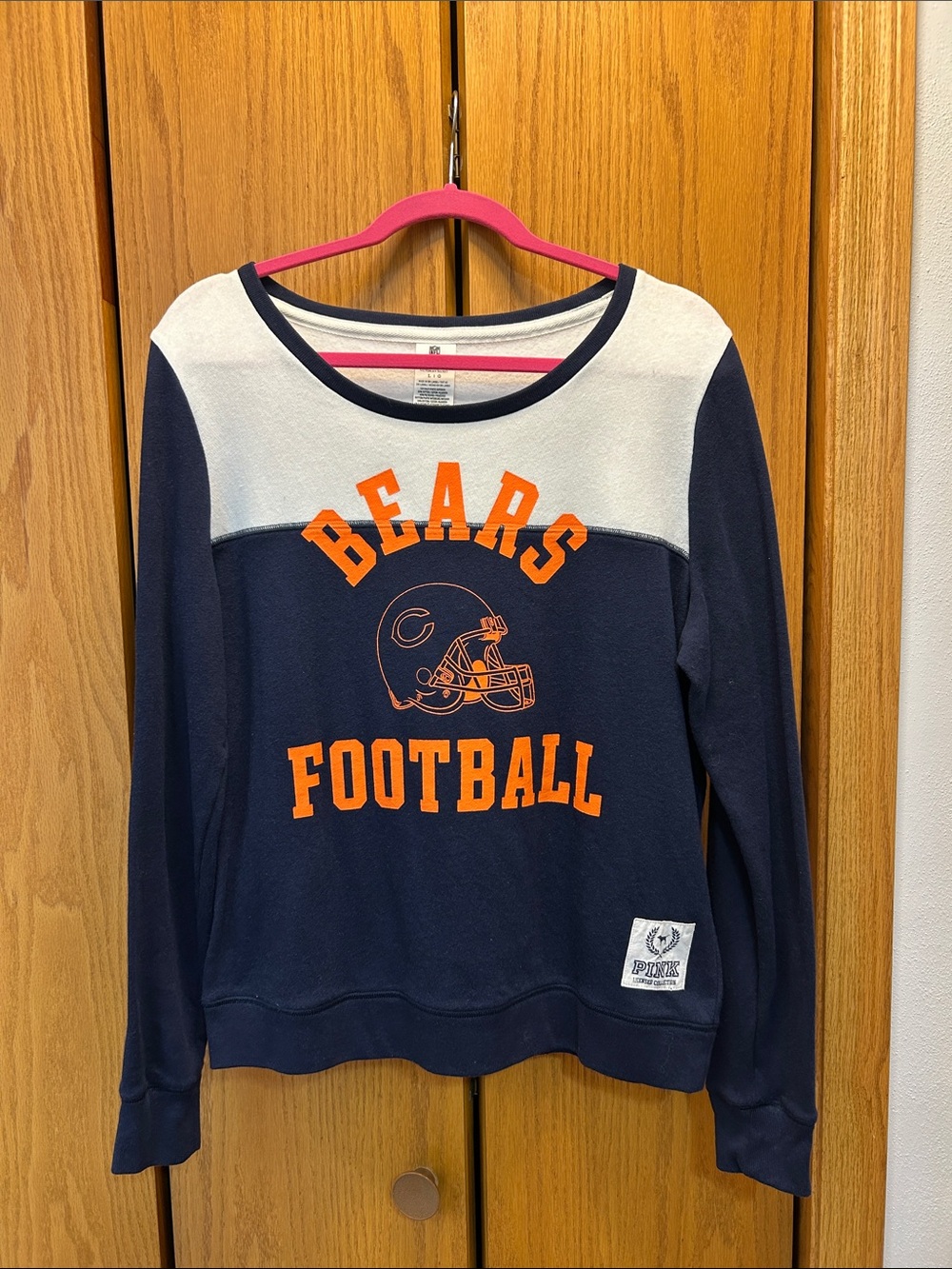 Bears Football Colorblock Long-Sleeve Sweatshirt - Navy/White/Orange